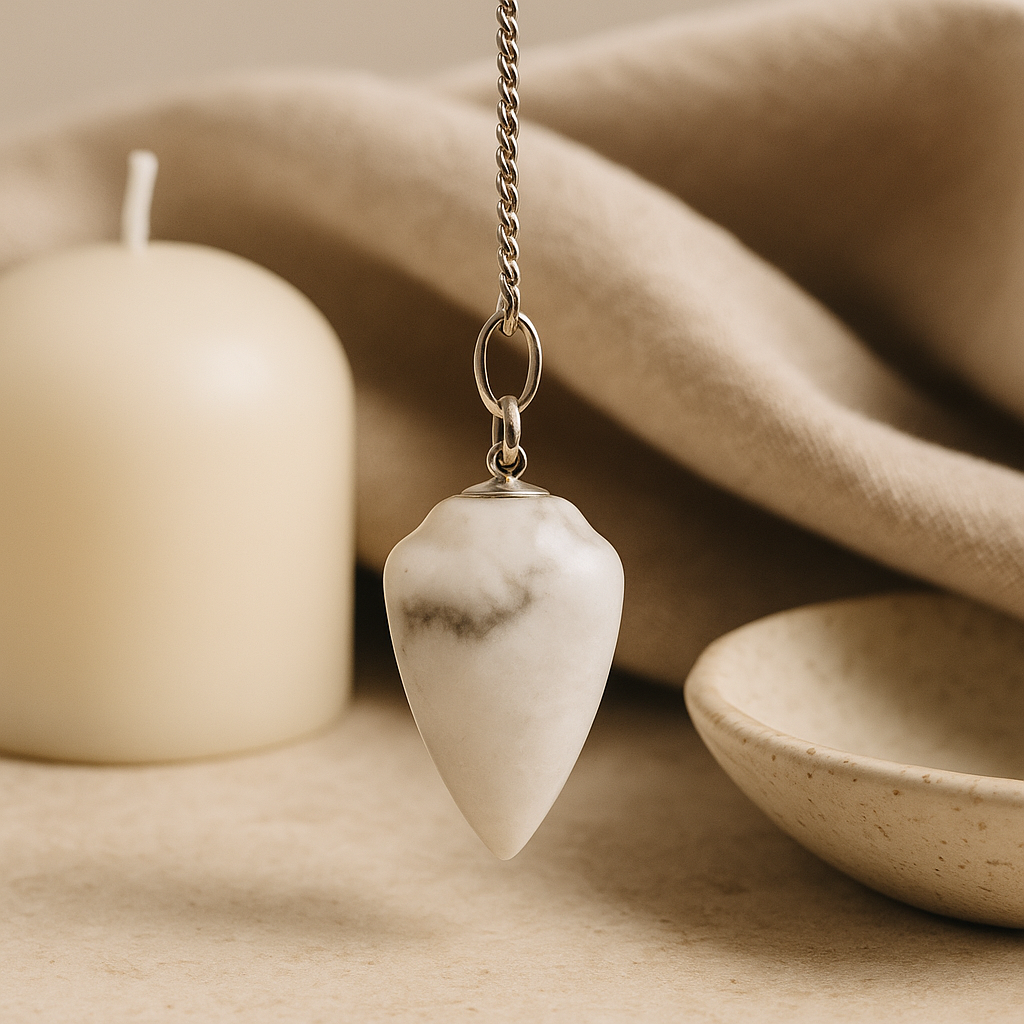 Kyvadlo z duhového měsíčního kamene na radiestezii