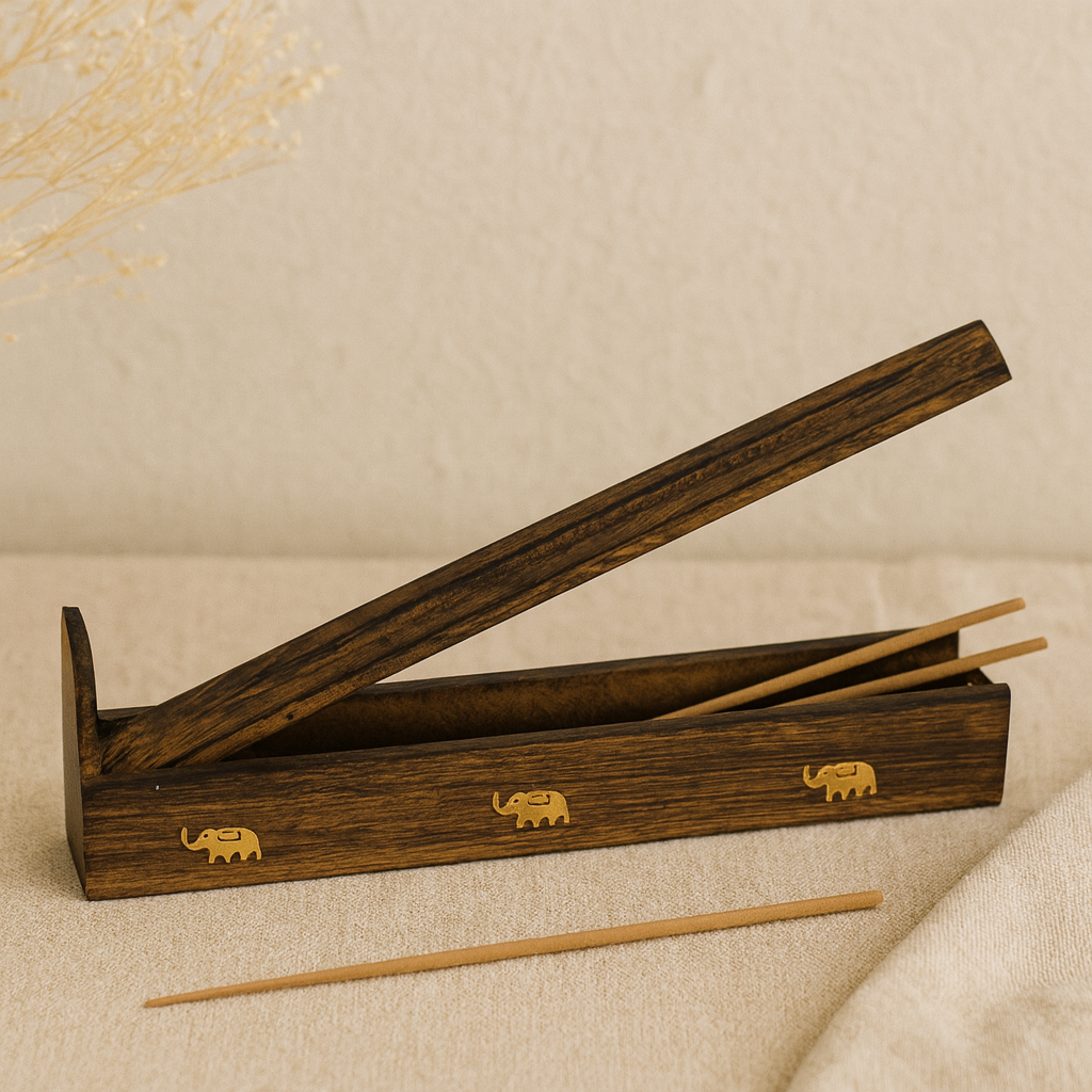 Incense Holder Box Mango Wood Assorted