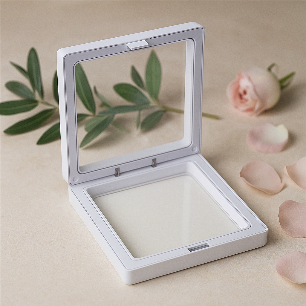 3D lebegő membrán kijelző keret 9x9cm fehér