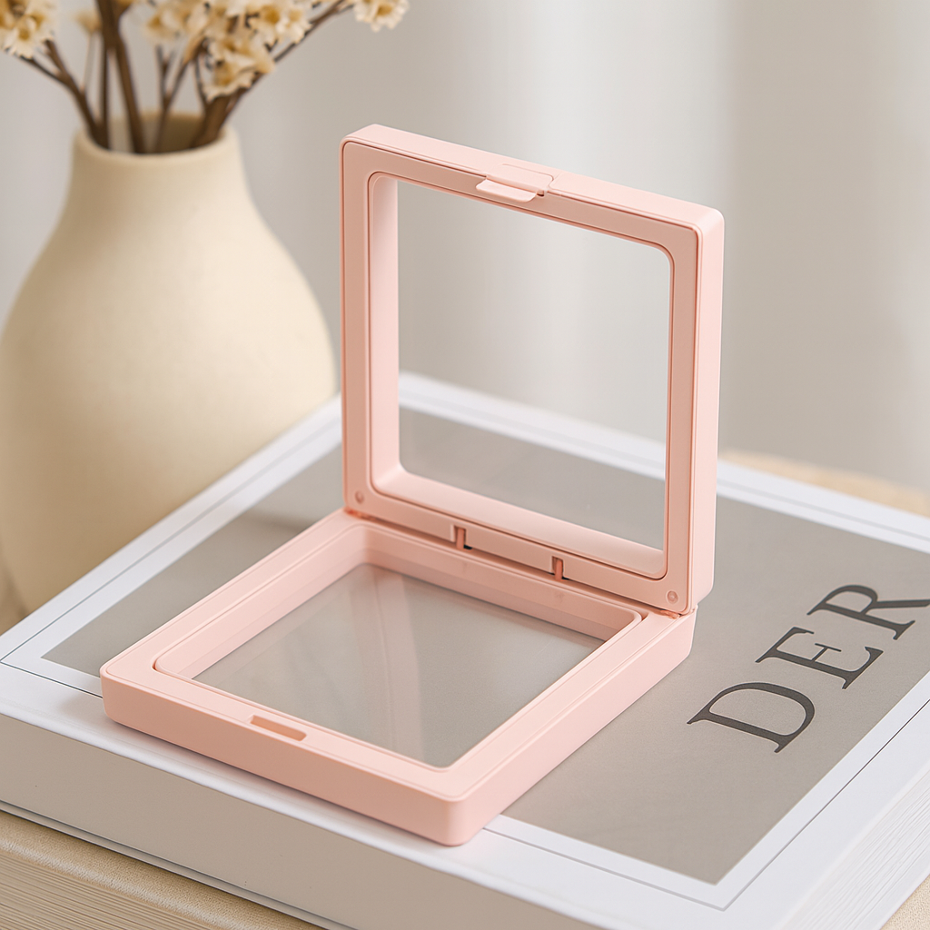 3D lebegő kijelzőkeret 7x7 cm rózsaszín