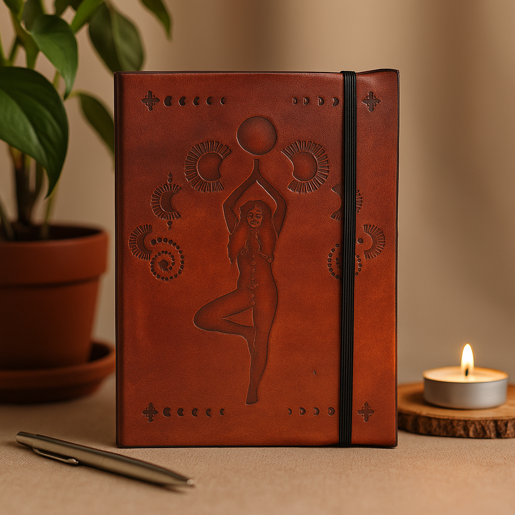 Cosmic Goddess Handgemachtes Notizbuch - Klein mit Riemen