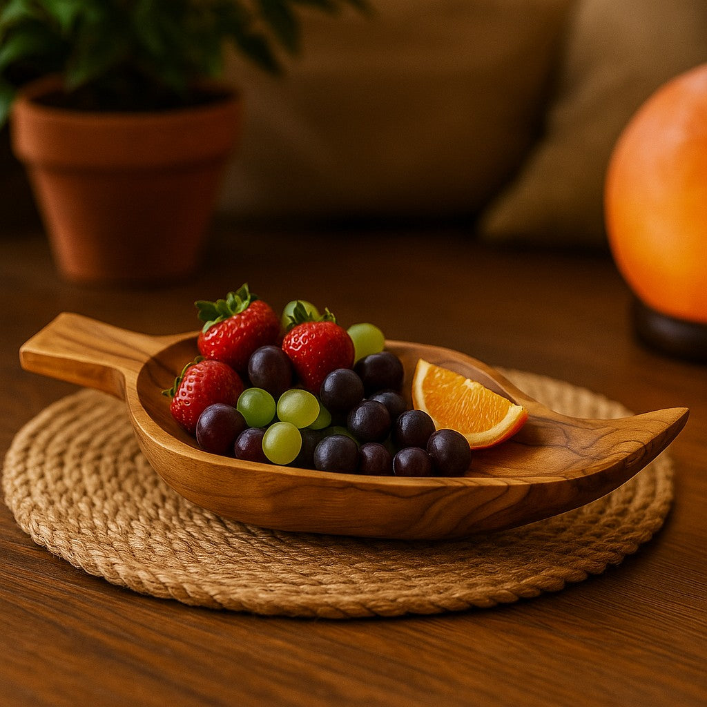 Teak Root Bowl, Leaf 32cm