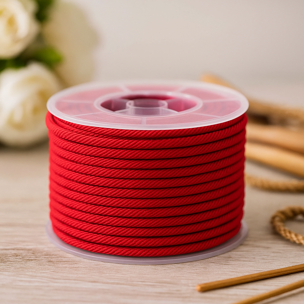 Toplu Kırmızı İp Rulosu, 3mm x 17m