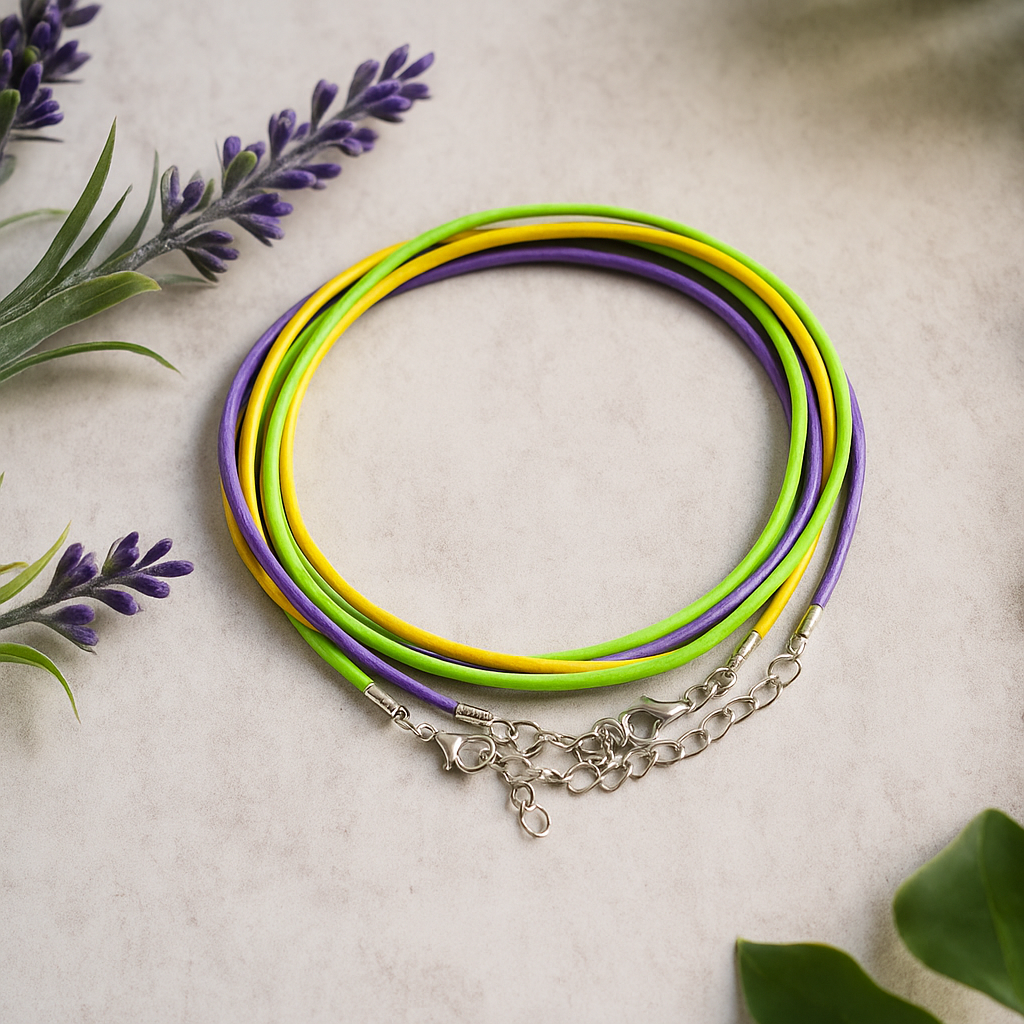 Waxed Cotton Necklace Cord 2mm x 55cm Assorted