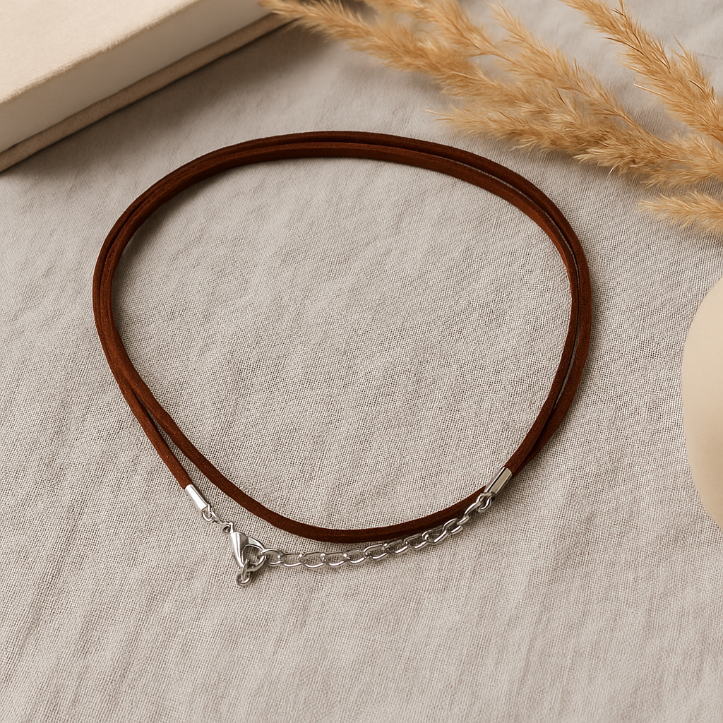 Prívesok Náhrdelník Uzáver Kordu Tmavohnedý 55cm 2.5mm