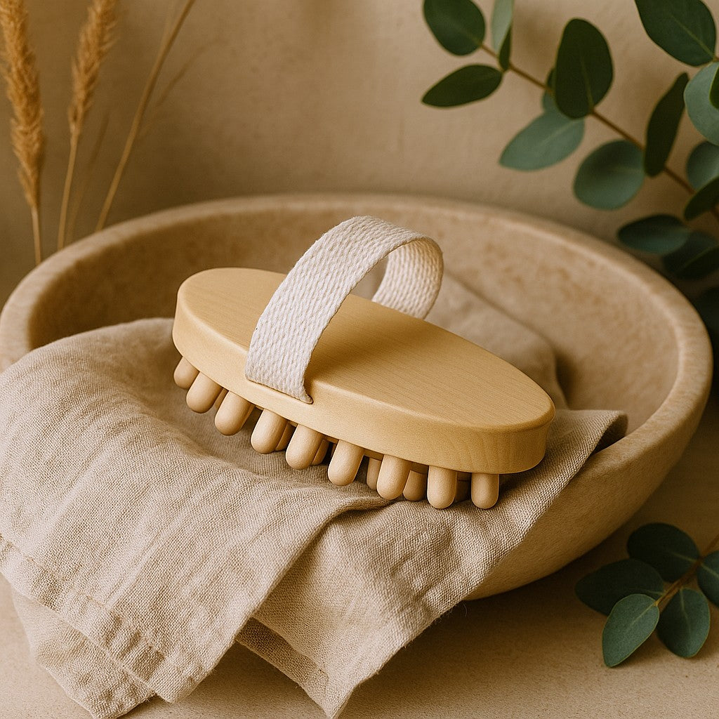 Anti-cellulitis massageborstel, hout