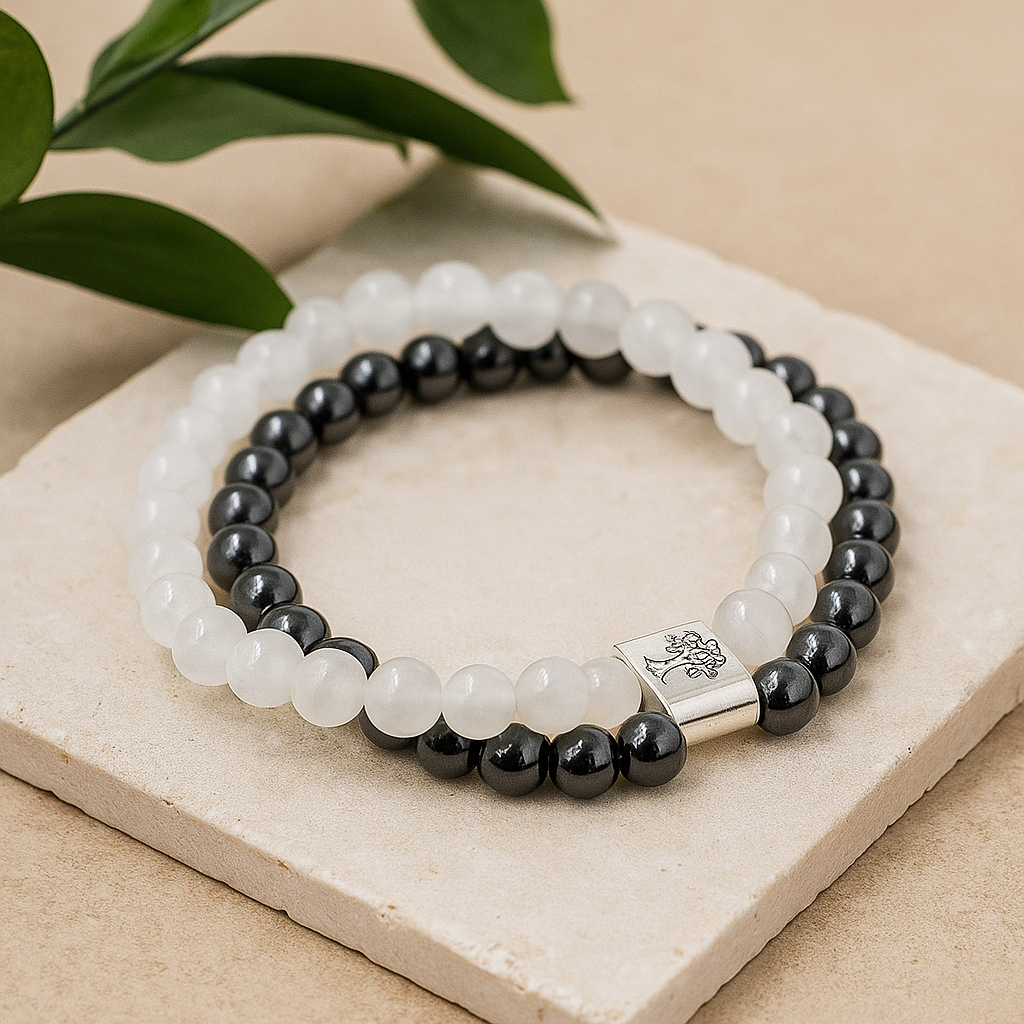 Náramek z křišťálového křemene s magnetem