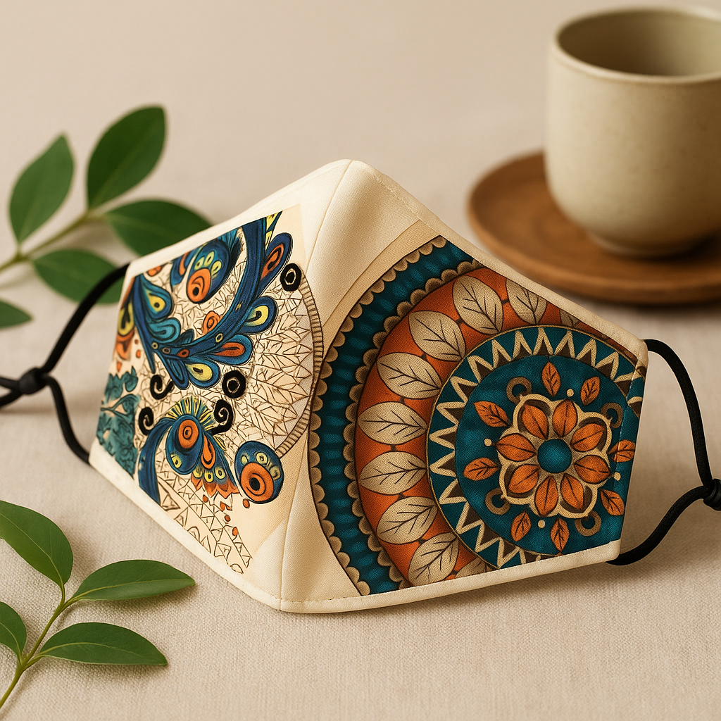 Modische Gesichtsmaske – Goldene Blätter (Erwachsene)