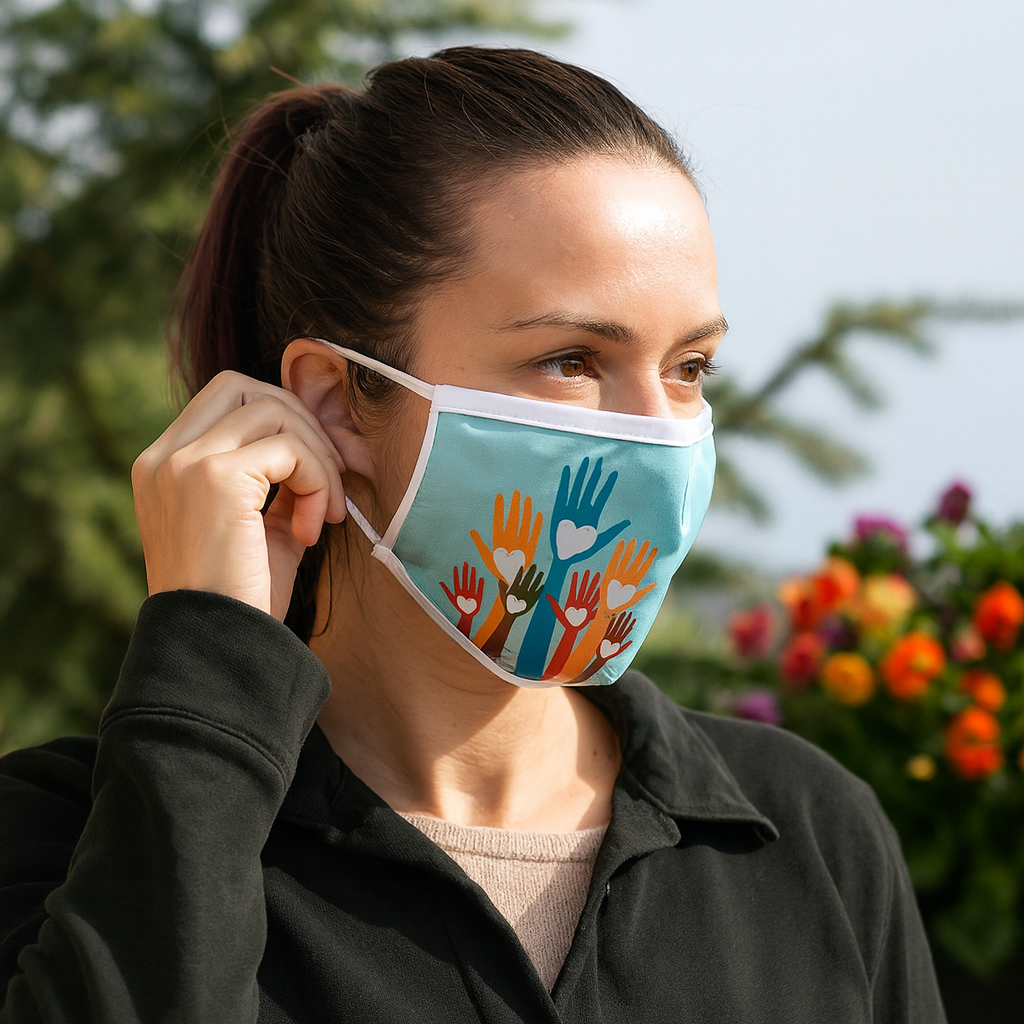 Cloth Face Mask Adult Love Hands With Filter