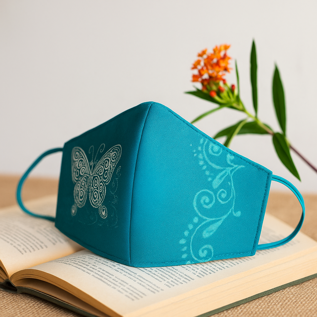 Modische Gesichtsmaske – Blauer Schmetterling (Erwachsene)