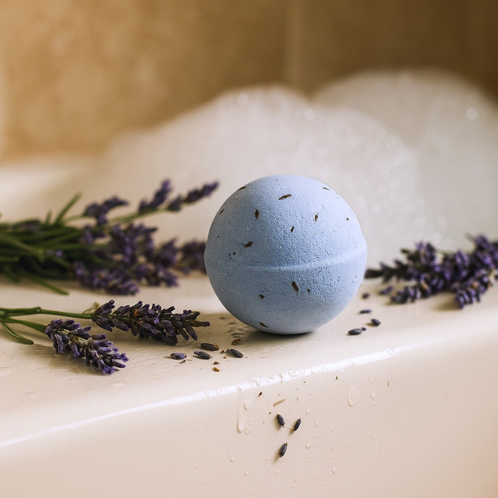 Bomba de baño de lavanda y semillas