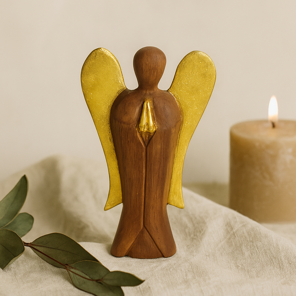 Figurina Înger din Lemn, 15cm