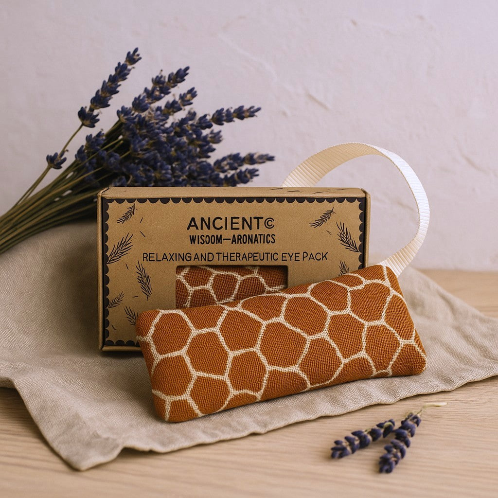 Almohada para ojos de lavanda, algodón Juco Jirafa en caja de regalo