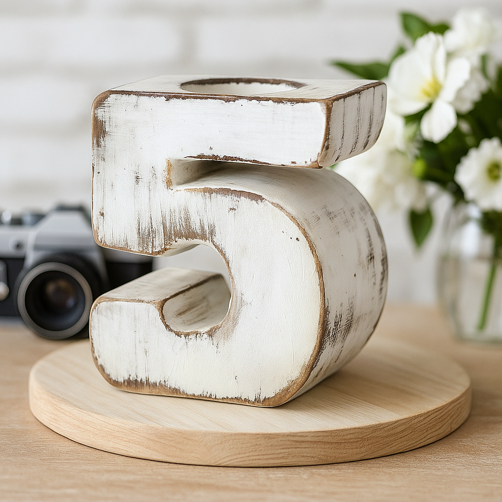 Números de cumpleaños de madera - No.5