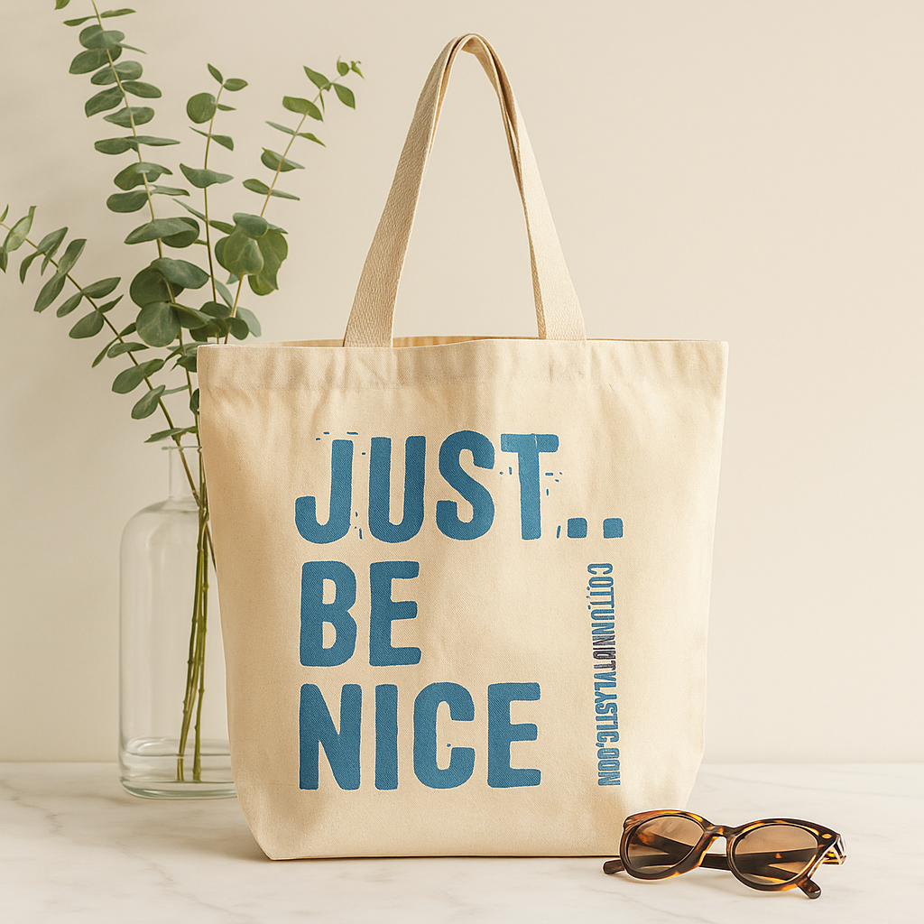 Tote Bag Gewoon Wees Aardig 4 Kleuren