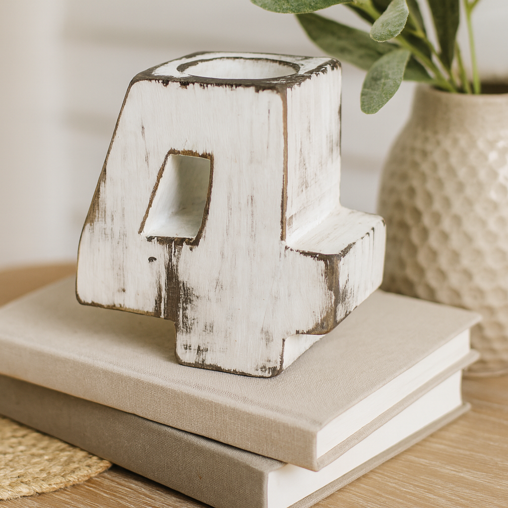 Decorazione in legno numero 4 per compleanno
