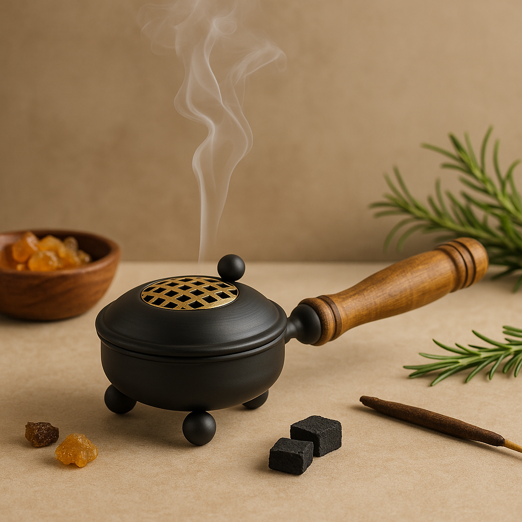 Füstölőtartó Füstölővas Közepes Arany Részlet