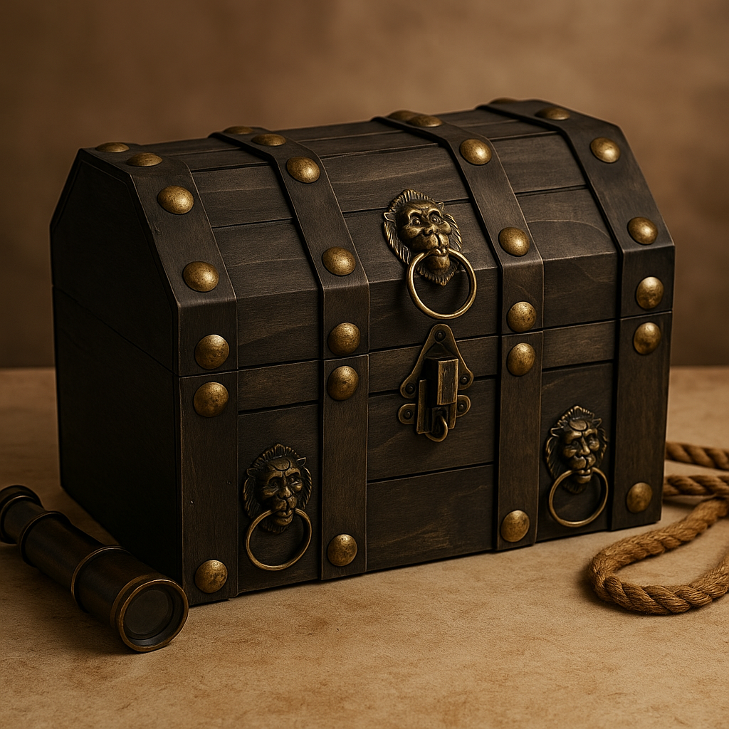 Treasure Chest, Large Grey Plywood