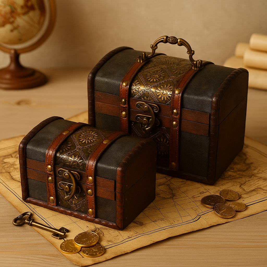 Juegos de 2 Cajas Coloniales - Metal Repujado