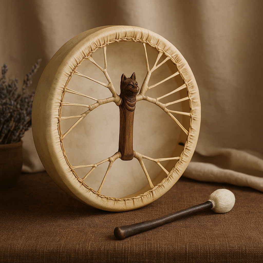 Tunable Shamanic Frame Drum 40cm Goatskin with Beater