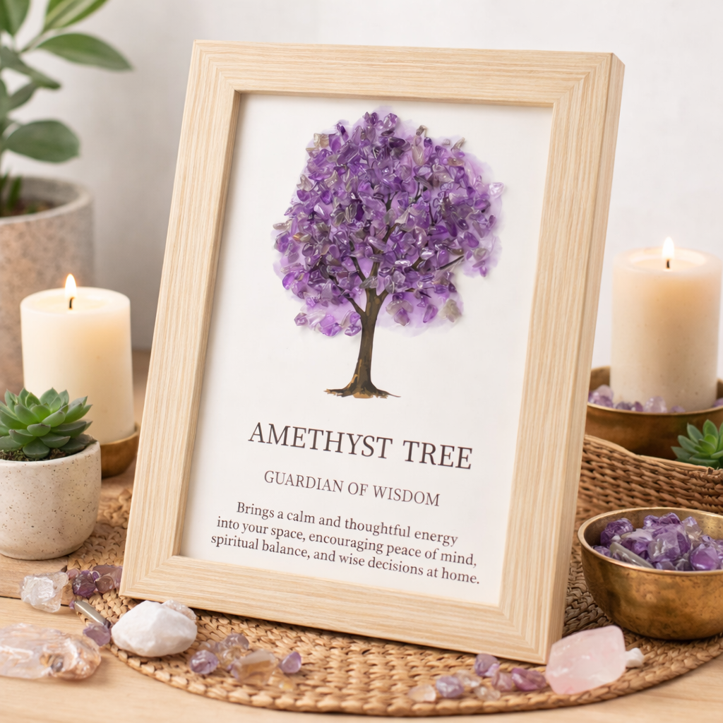 Gemstone Picture - Tree of Life - Amethyst (20x14.7x1cm), Oil Burner