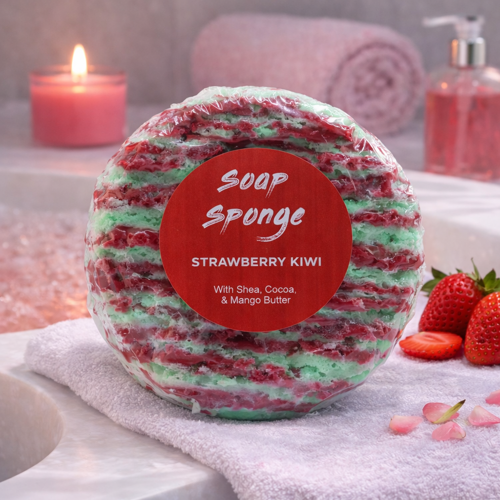 Butter Bubble Soap - Strawberry Kiwi, Sponge Soap
