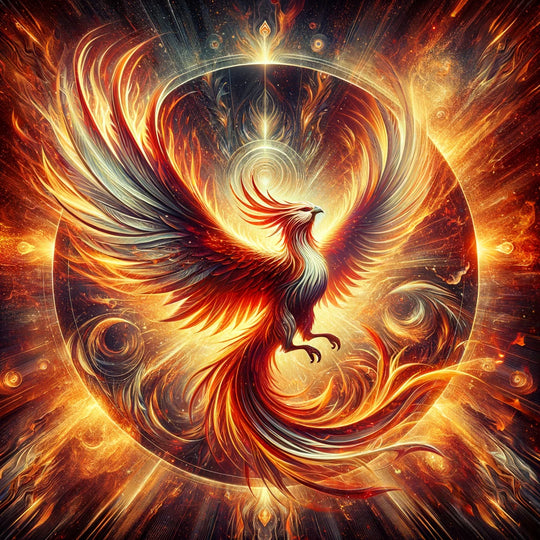 Phoenix rising from its ashes, a symbol of rebirth, renewal and resilience