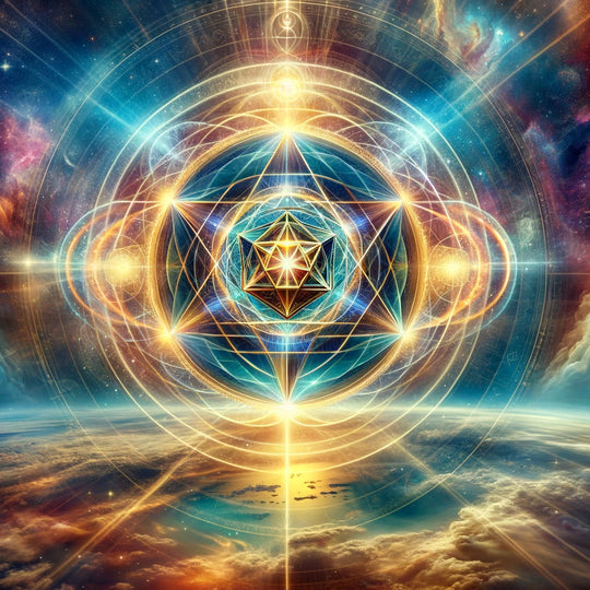 MerKaBa, the vehicle of light, two counter-rotating fields symbolising spiritual ascension