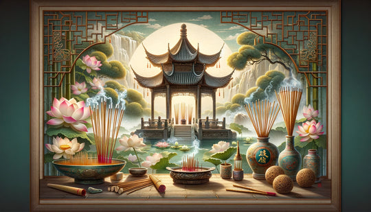 Traditional Chinese incense being shaped by hand from ground aromatic woods and bamboo sticks