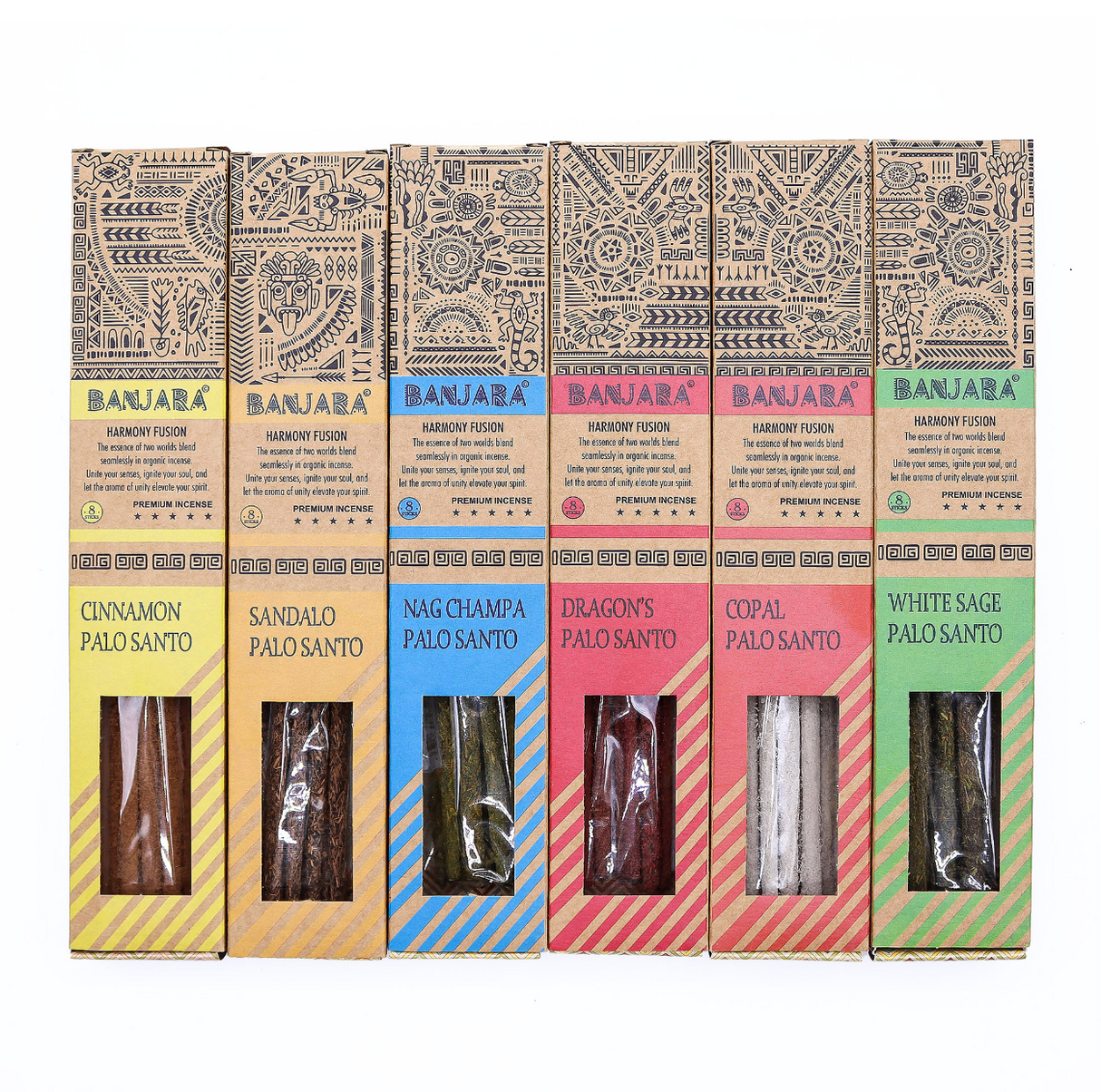 Палочки для окуривания Banjara Palo Santo – набор из 6 штук – в коробке