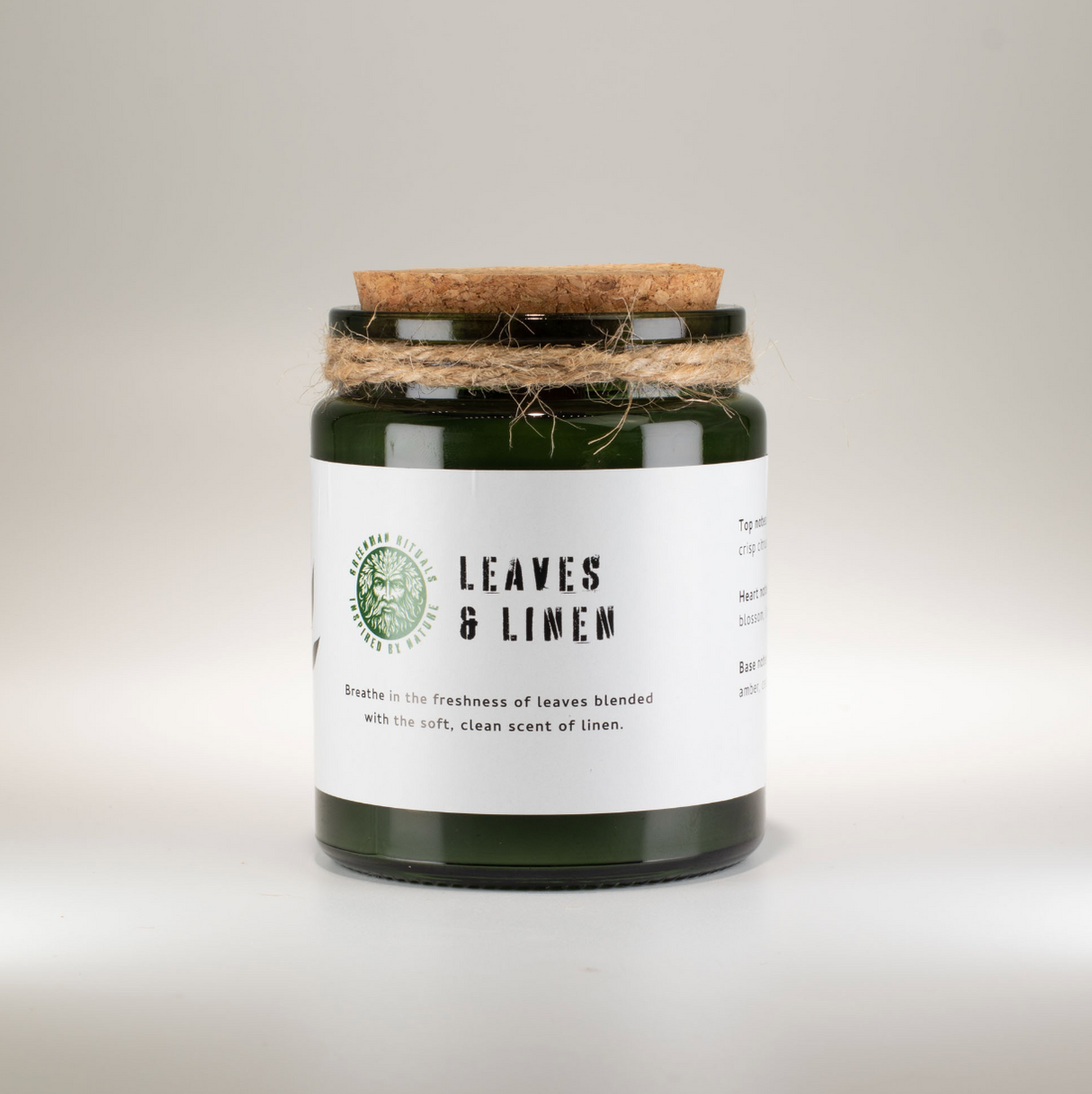 Greenman Woodwick Soy Candle Leaves And Linen