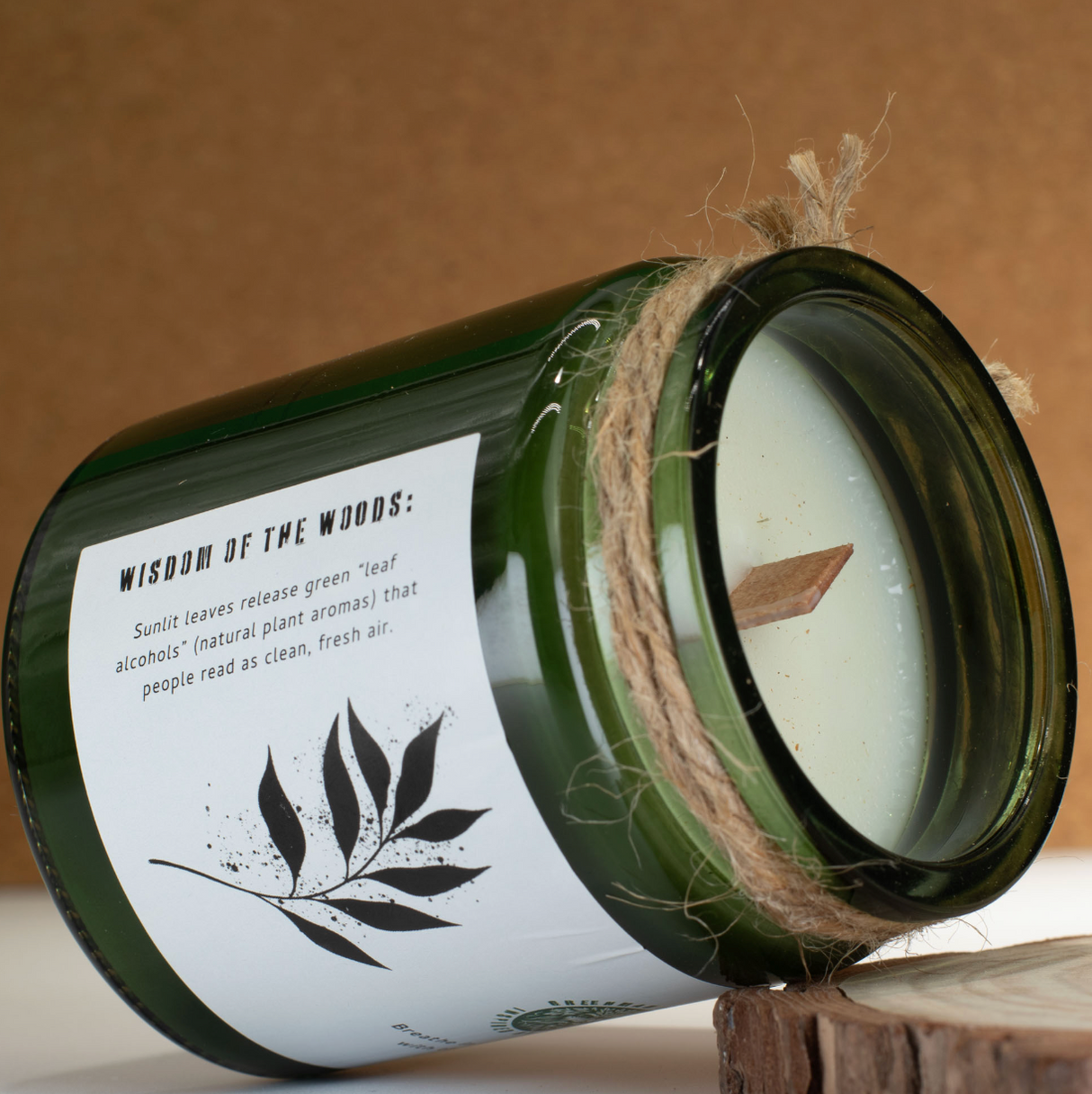 Greenman Woodwick Soy Candle Leaves And Linen