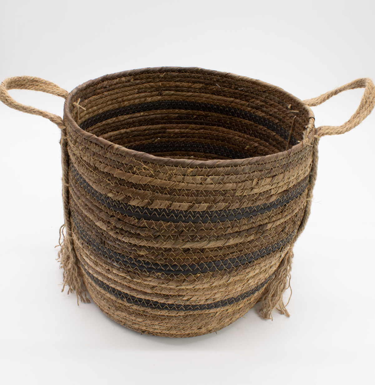Bananna Leaf Seagrass Large Baskets Natural Browns Set Of 3