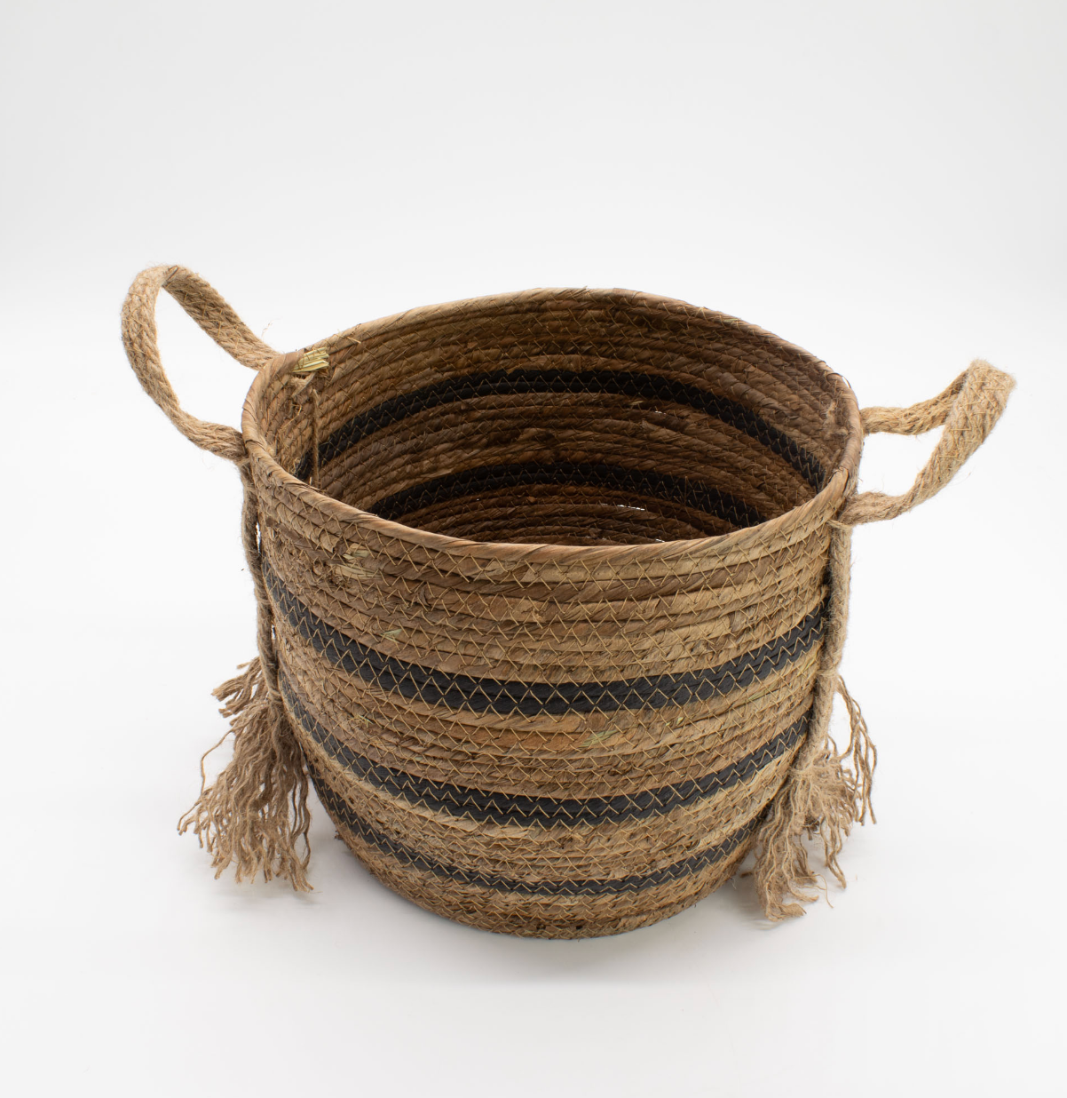 Bananna Leaf Seagrass Large Baskets Natural Browns Set Of 3