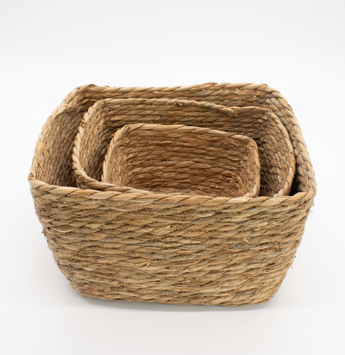 Seagrass Square Baskets Natural Set Of 3