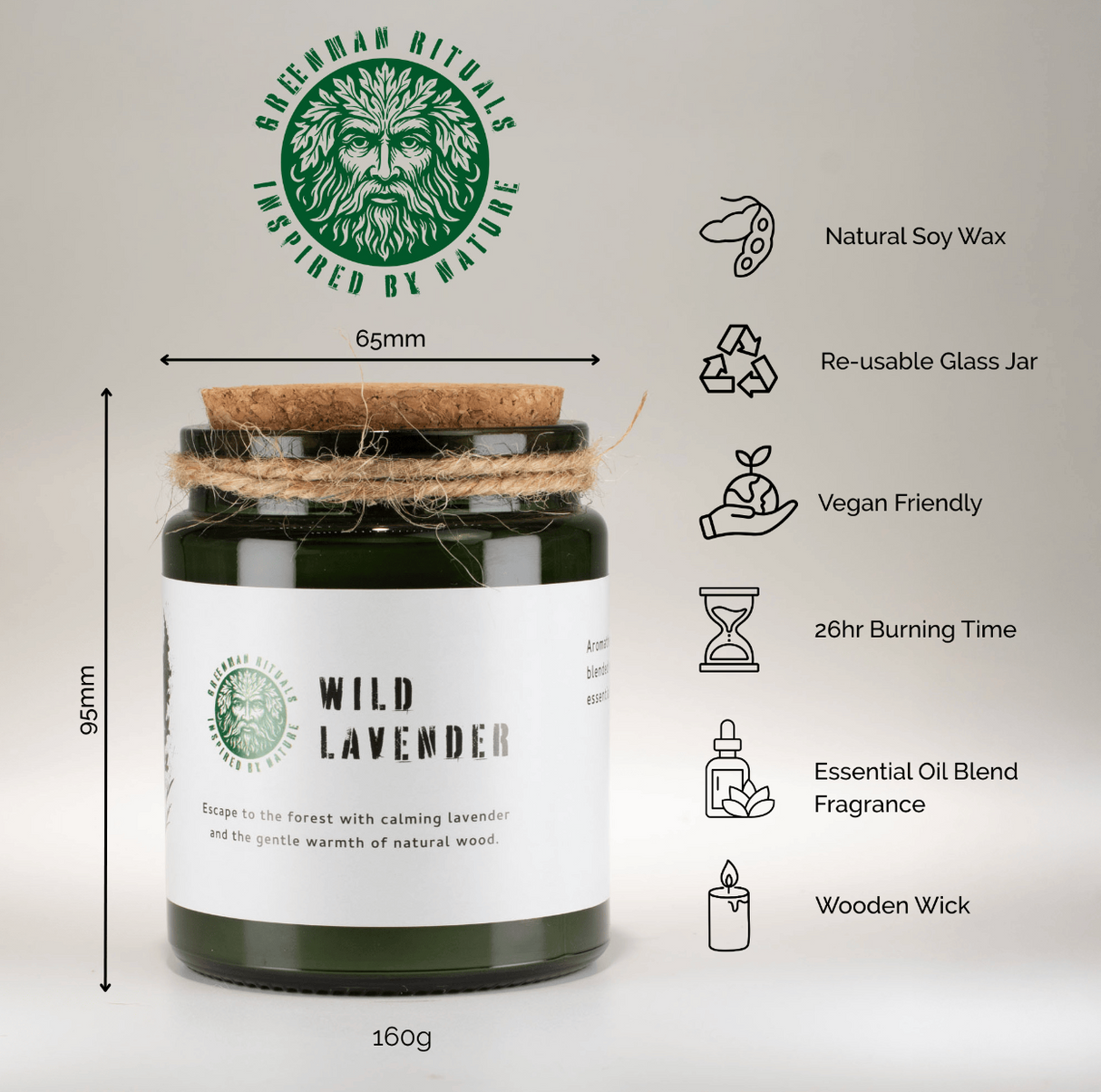 Greenman Woodwick Soy Candle Woodland Zest