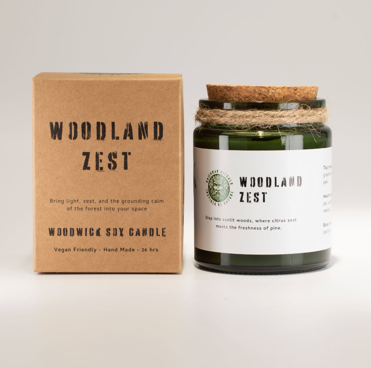 Greenman Woodwick Soy Candle Woodland Zest