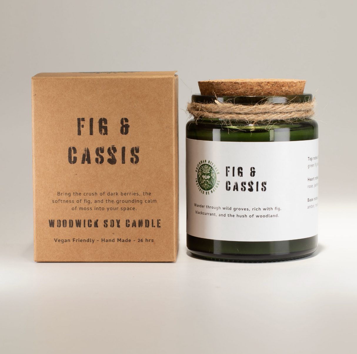 Greenman Woodwick Soy Candle Fig Cassis