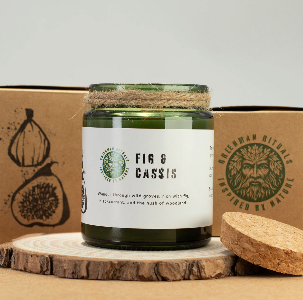 Greenman Woodwick Soy Candle Fig Cassis