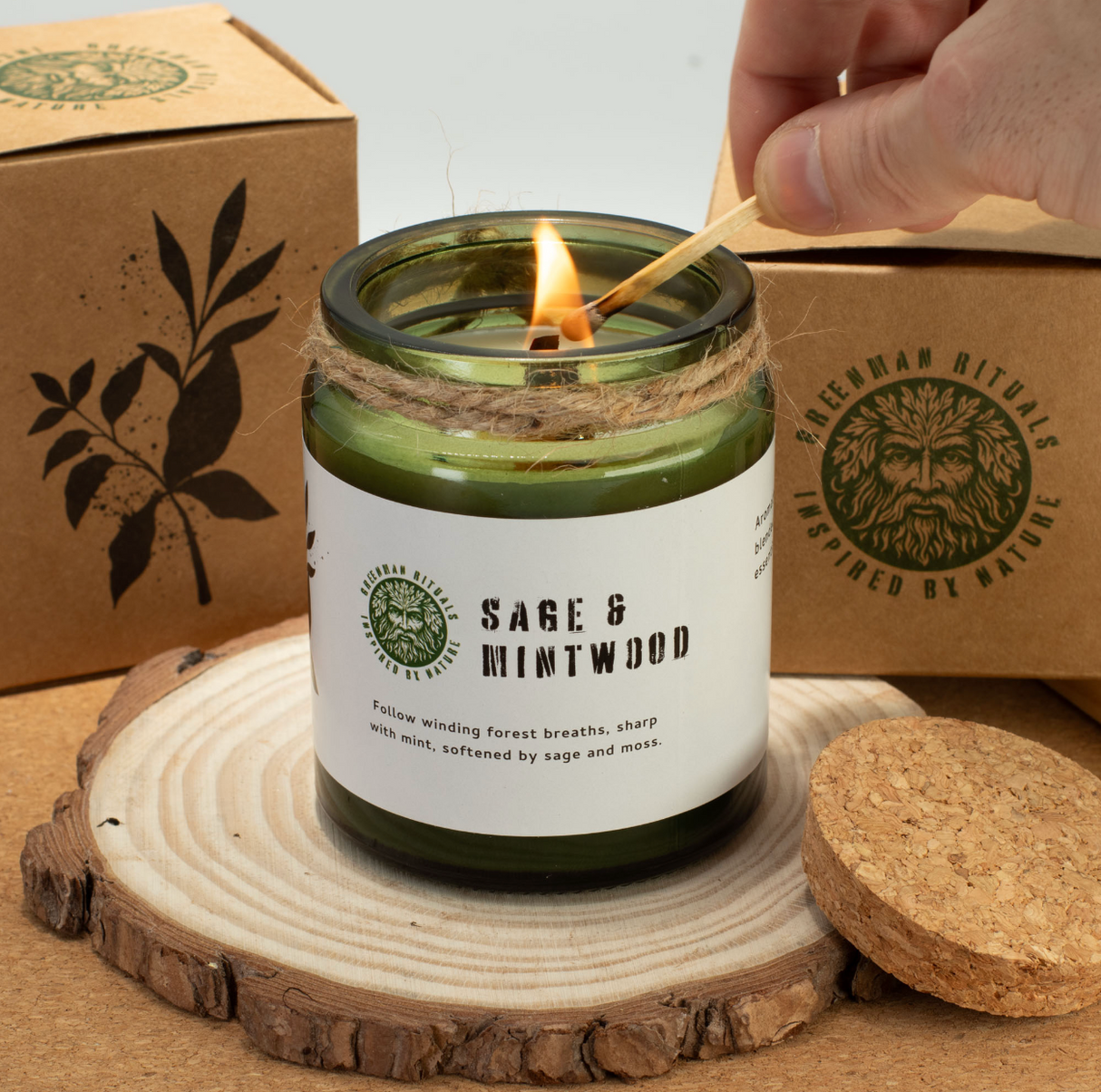 Greenman Woodwick Soy Candle Fig Cassis