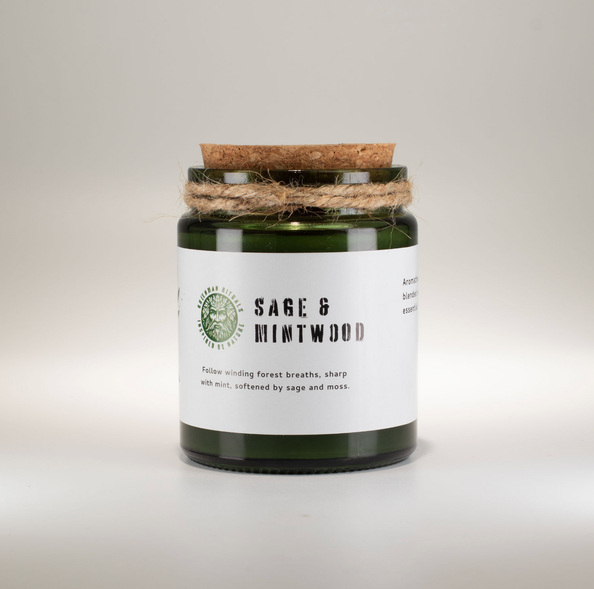 Greenman Woodwick Soy Candle Sage Mintwood