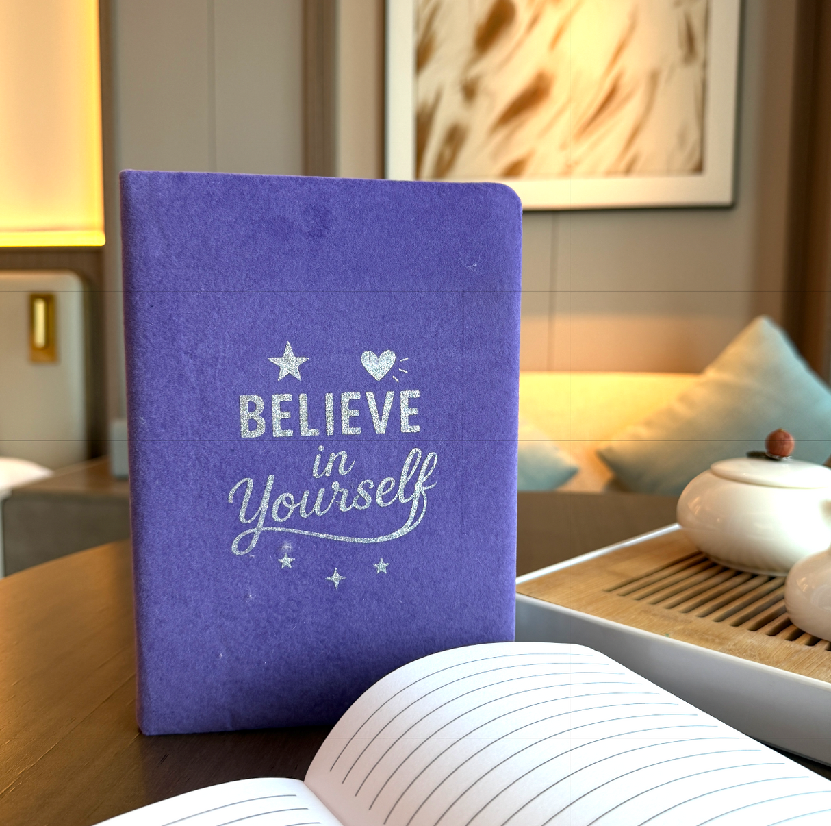 Lavender Velvet Notebook 80 Pages Believe Yourself
