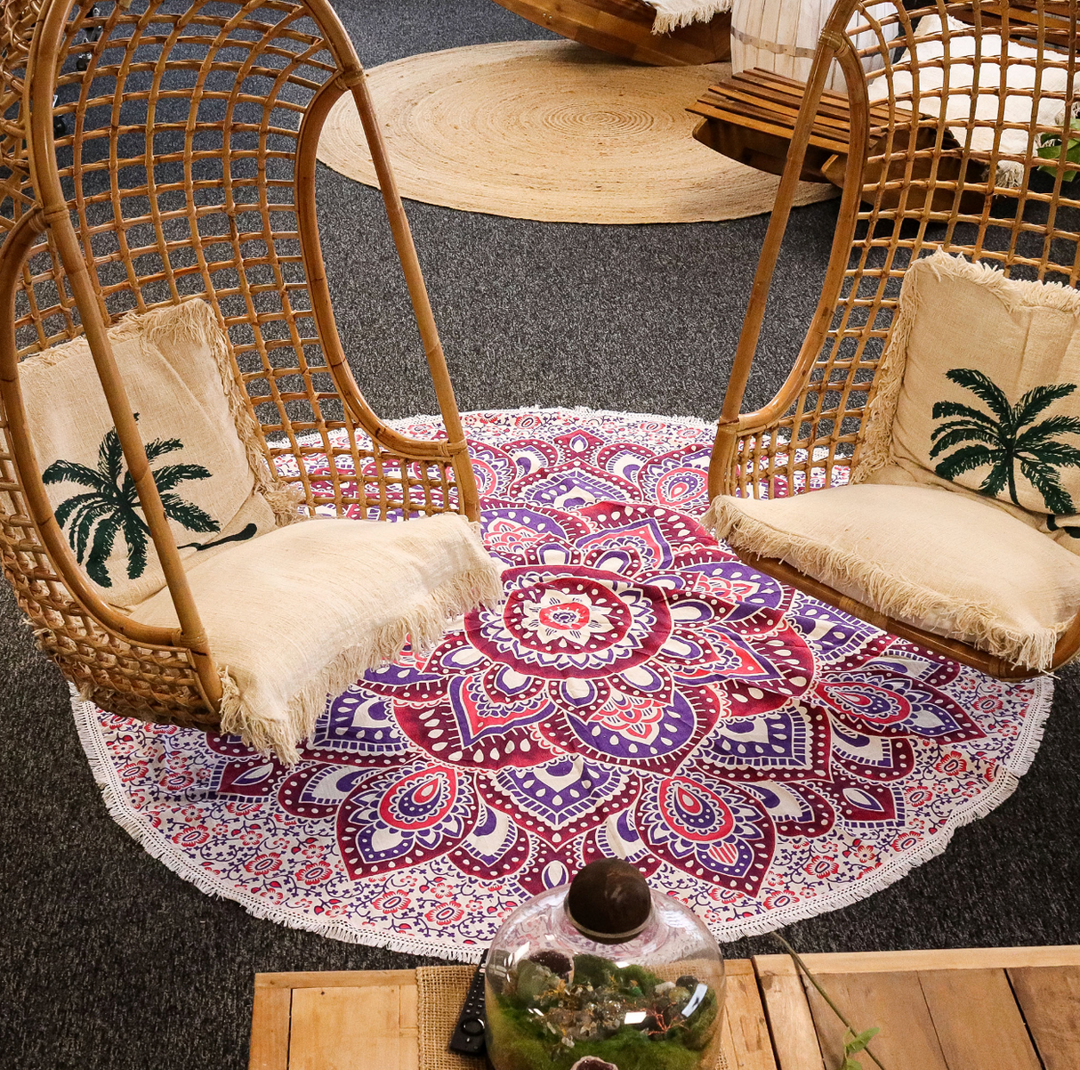 Large Mandala Roundy Art 180Cm Pink Purple