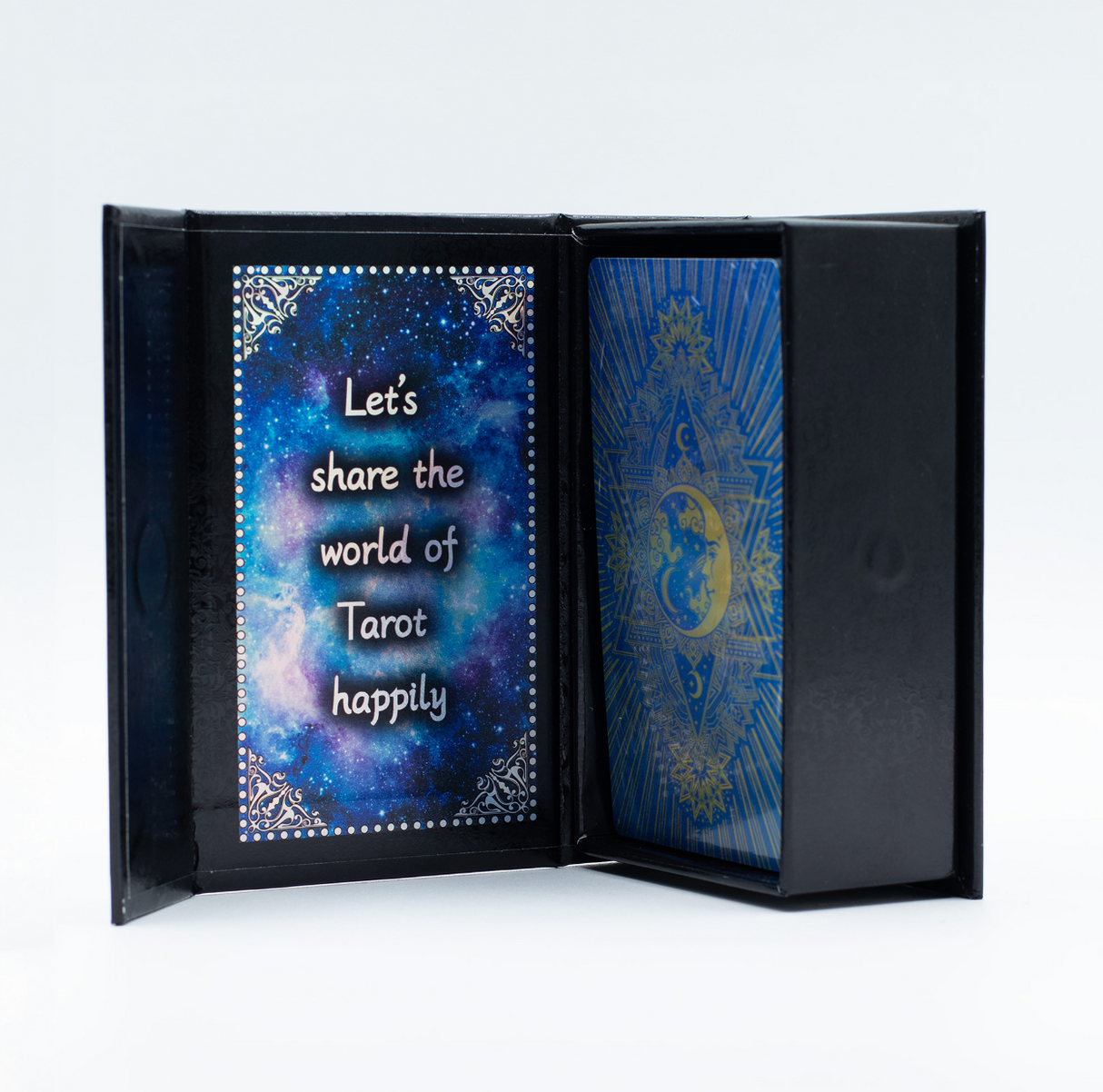 Blue Foil Tarot Card Set Moon Face With Booklet