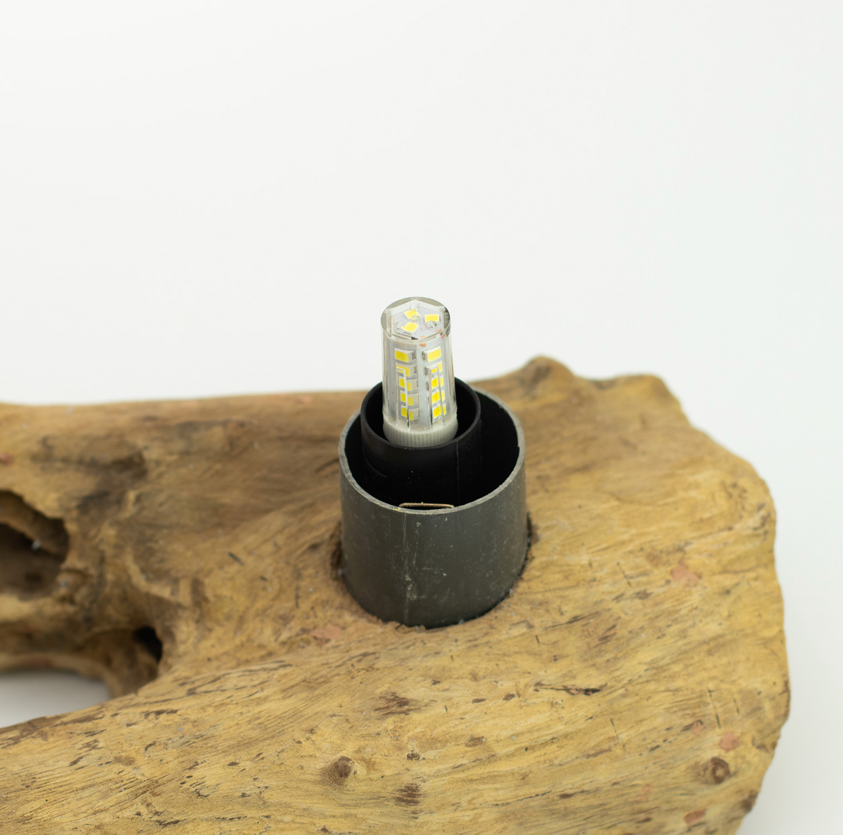 Лампа DriftGlow с абажуром Crackle в форме полумесяца – серый