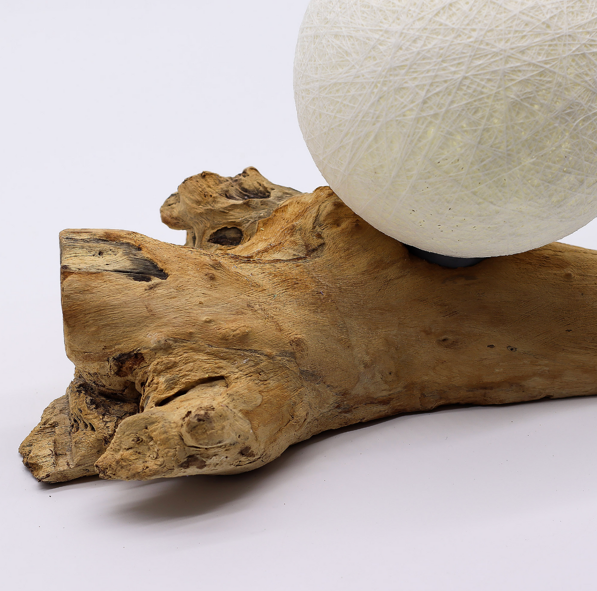 Лампа DriftGlow с абажуром из хлопка Luna цвета слоновой кости