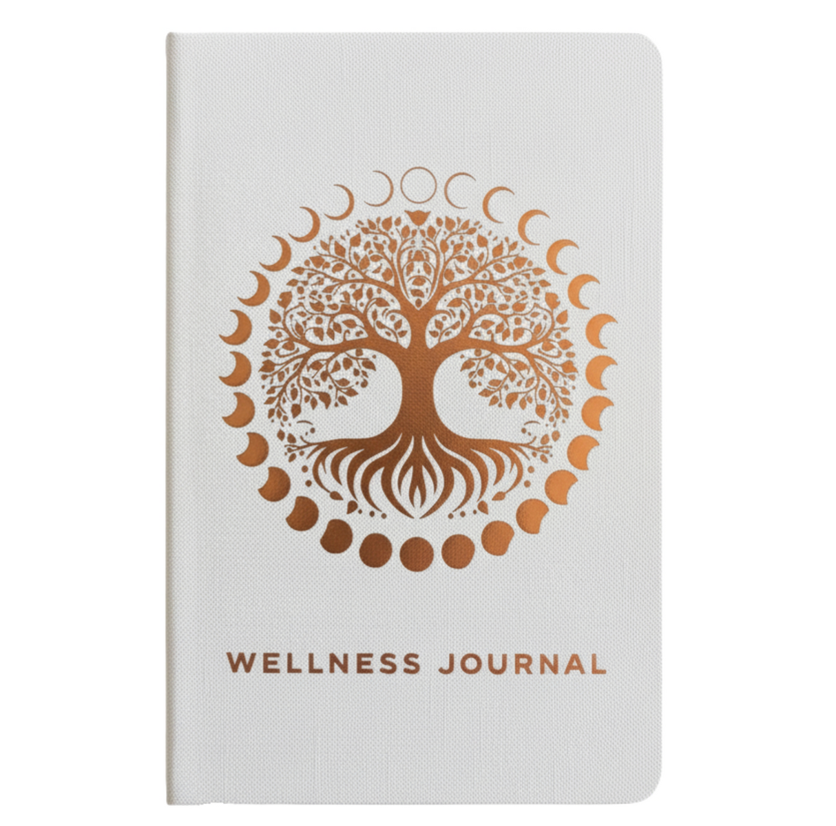 White Wellness Journal 120 Pages Rose Gold Tree Of Life