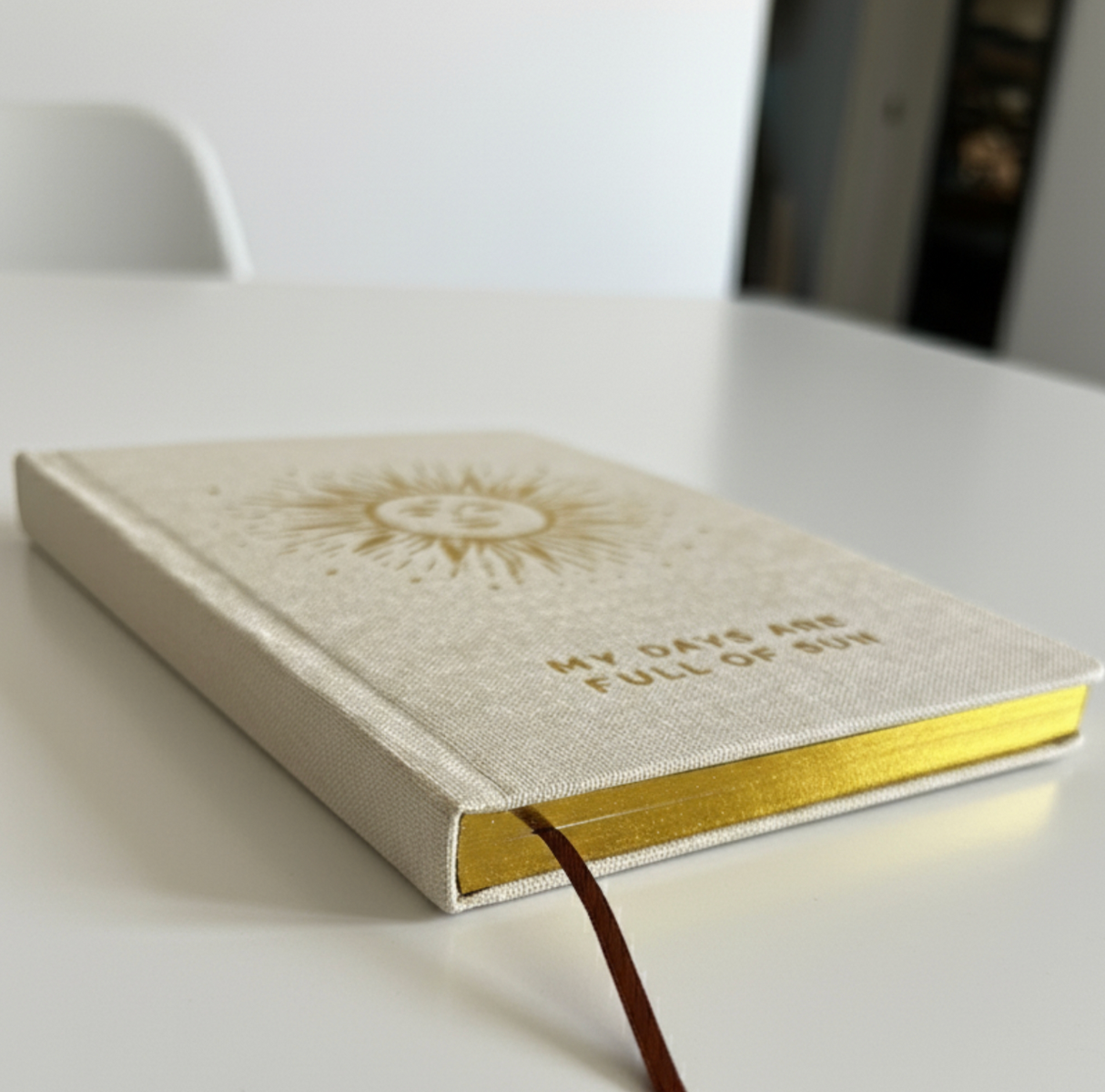 Ivory Gratitude Journal With Gold Lining 120 Pages My Days Are Full Of Sun