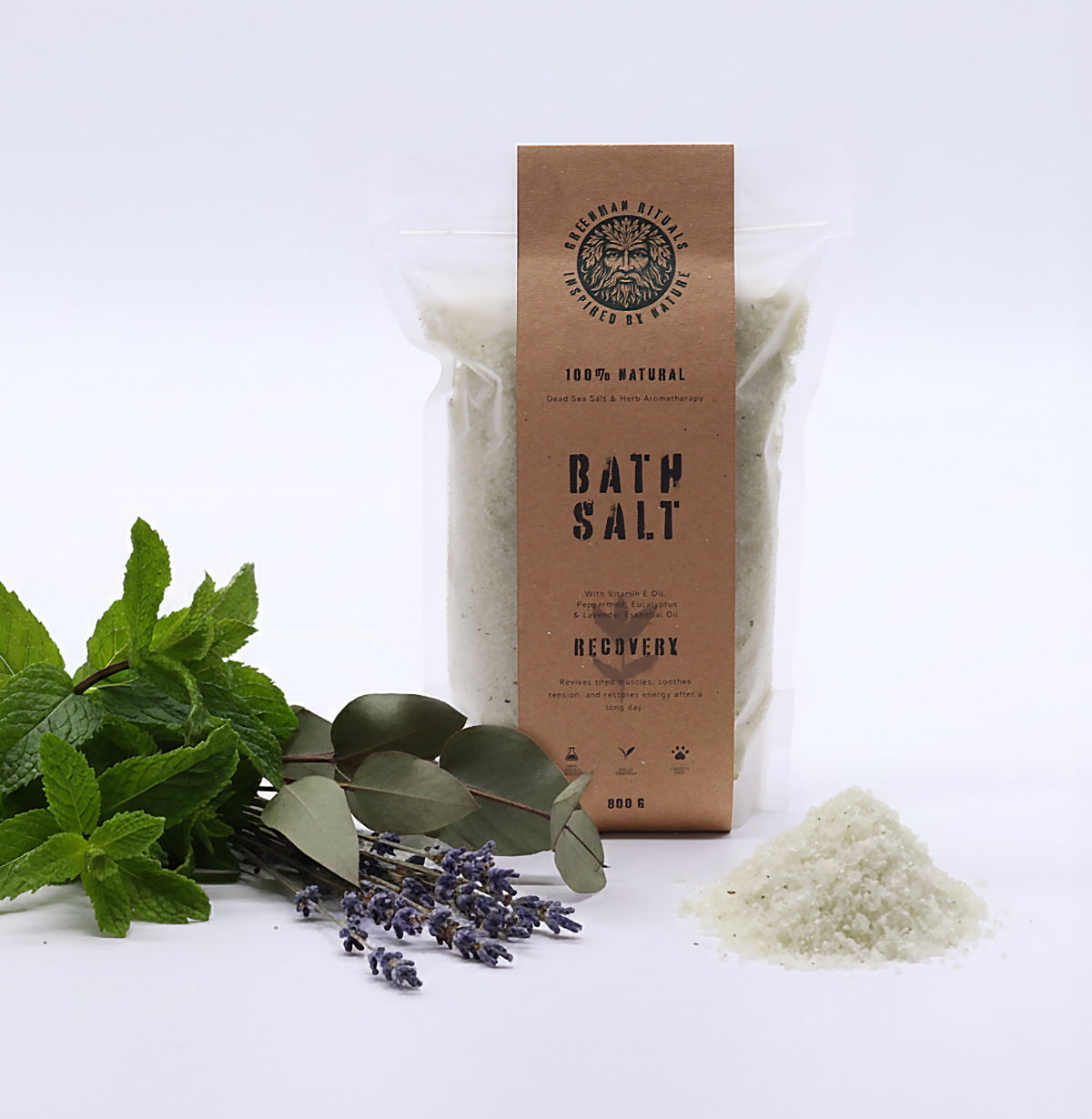 Greenman Rituals Menthol Aromatherapy Epsom Bath Salt Recovery