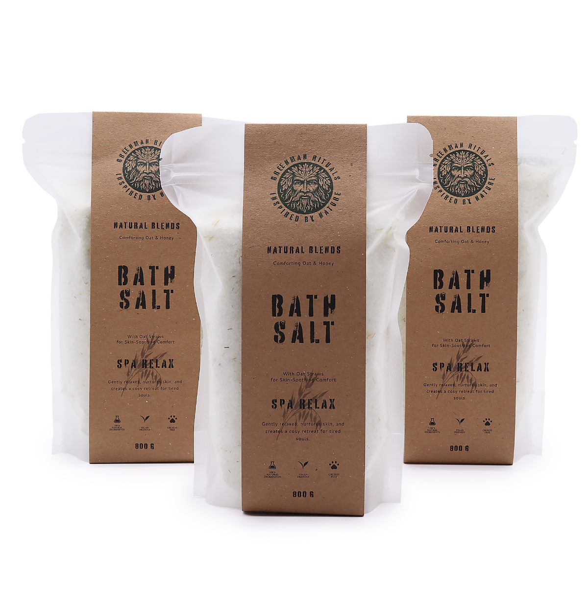 Greenman Rituals Oat Honey Epsom Bath Salt Spa Relax Blend